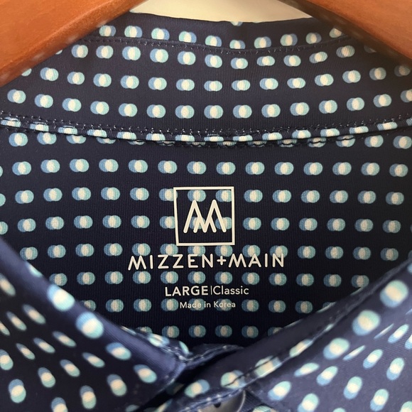 Mizzen+Main Blue and White Polo Shirt - Picture 2 of 4